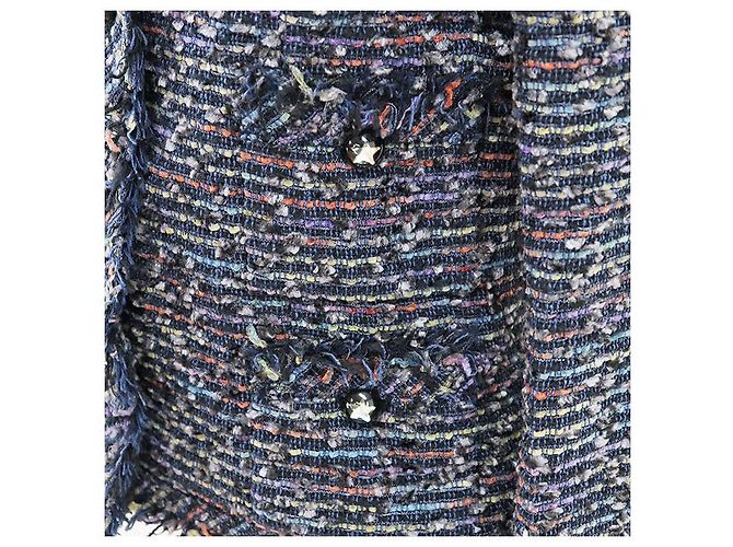 Chaqueta de tweed Chanel Azul Multicolor Azul marino - vista 13
