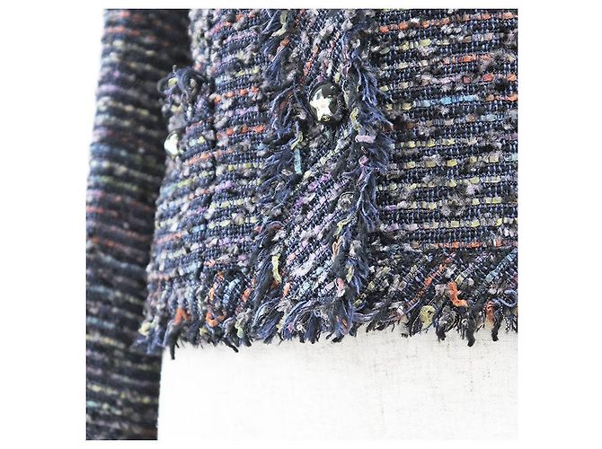 Chaqueta de tweed Chanel Azul Multicolor Azul marino - vista 14