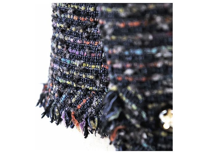 Chaqueta de tweed Chanel Azul Multicolor Azul marino - vista 16