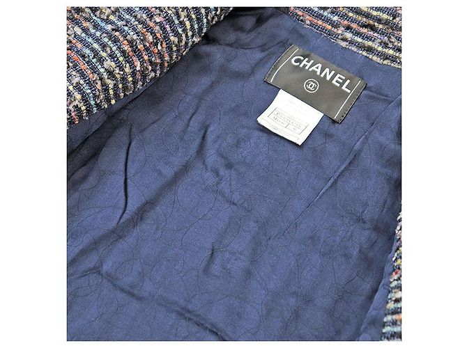 Chaqueta de tweed Chanel Azul Multicolor Azul marino - vista 17
