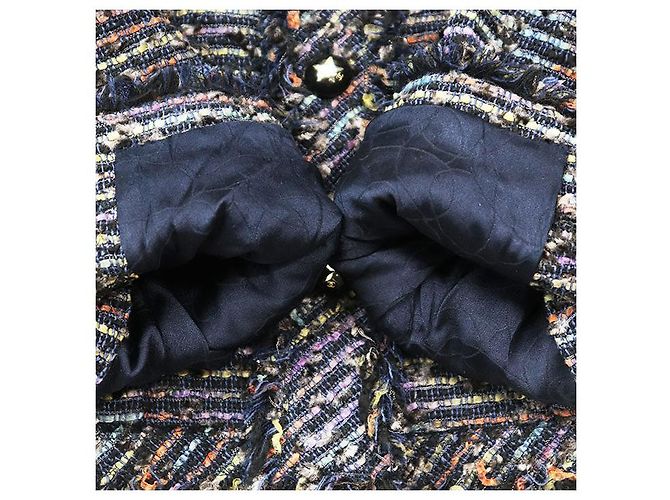 Chaqueta de tweed Chanel Azul Multicolor Azul marino - vista 18