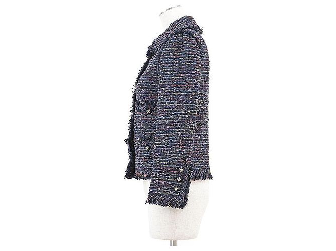 Chaqueta de tweed Chanel Azul Multicolor Azul marino - vista 5