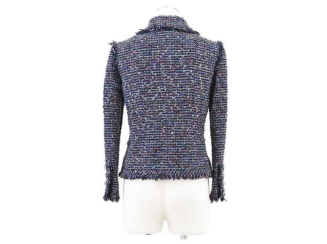 Chaqueta de tweed Chanel Azul Multicolor Azul marino - vista 6