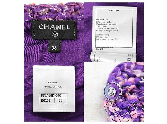 Veste en tweed Chanel Rose Violet - vue 10