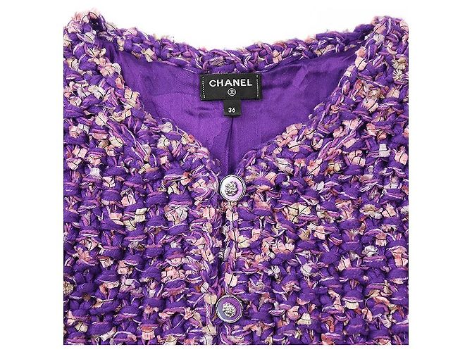 Veste en tweed Chanel Rose Violet - vue 12