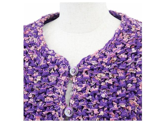 Veste en tweed Chanel Rose Violet - vue 16
