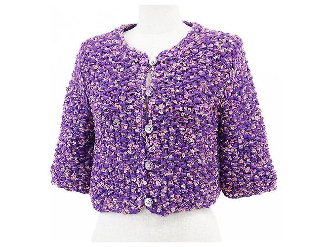 Veste en tweed Chanel Rose Violet - vue 2