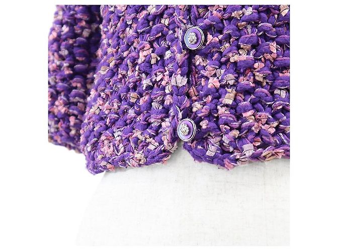 Veste en tweed Chanel Rose Violet - vue 4