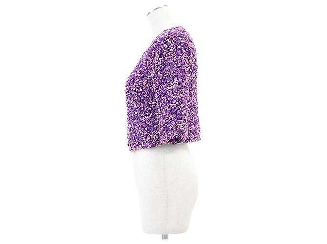 Veste en tweed Chanel Rose Violet - vue 5