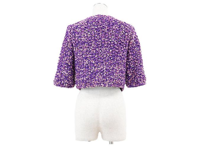Veste en tweed Chanel Rose Violet - vue 7