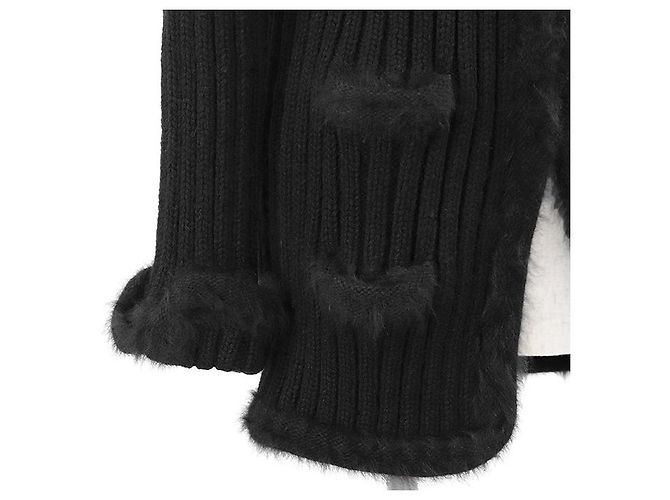 Chanel 02A P19710 Angora-Mischung Strickjacke Schwarz - Ansicht 12