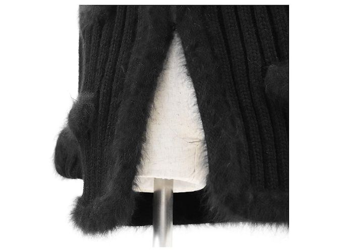 Chanel 02A P19710 Angora-Mischung Strickjacke Schwarz - Ansicht 6