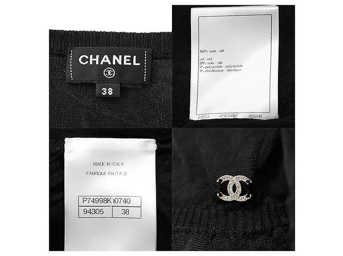 Top de punto 100% seda Chanel P74998 Negro - vista 10