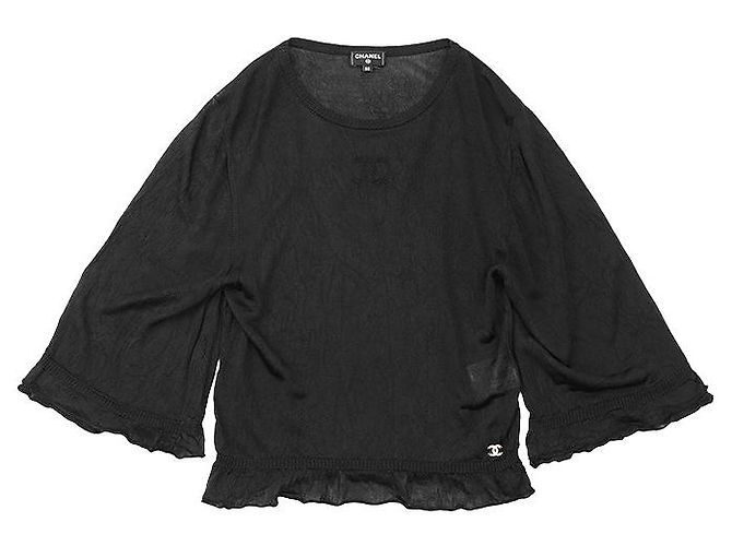 Top de punto 100% seda Chanel P74998 Negro - vista 11