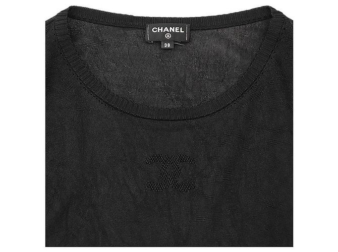 Top de punto 100% seda Chanel P74998 Negro - vista 12