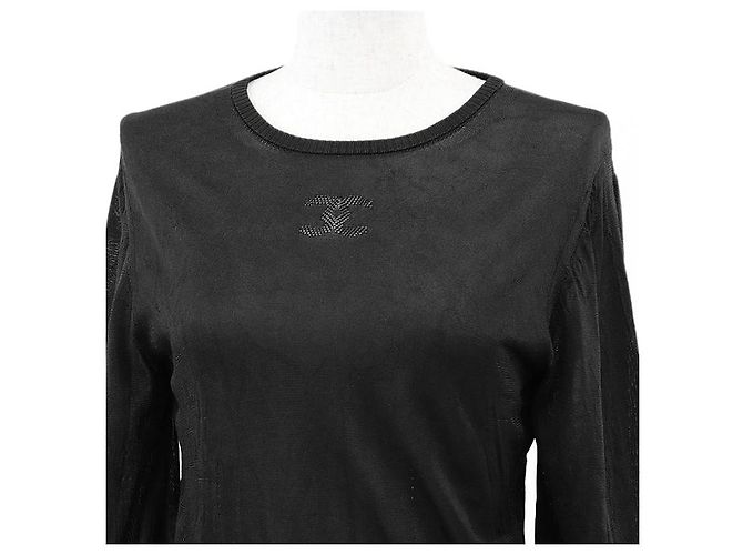 Top de punto 100% seda Chanel P74998 Negro - vista 2