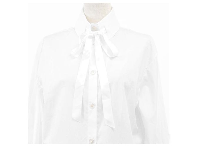 Camisa Chanel Broadshirt de algodón de manga larga Blanco - vista 2