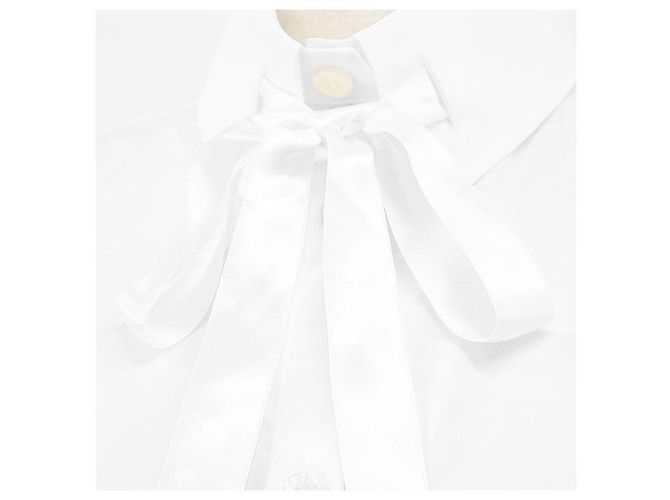 Camisa Chanel Broadshirt de algodón de manga larga Blanco - vista 3