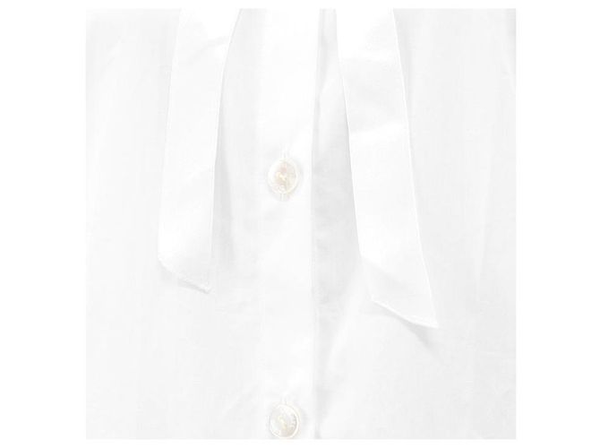 Camisa Chanel Broadshirt de algodón de manga larga Blanco - vista 4