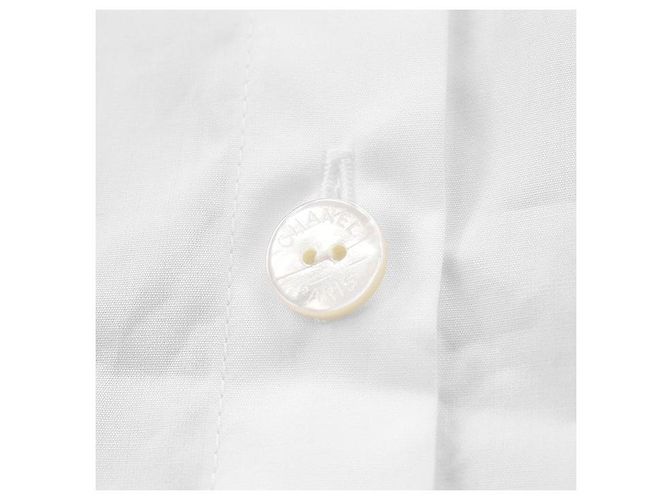 Camisa Chanel Broadshirt de algodón de manga larga Blanco - vista 5