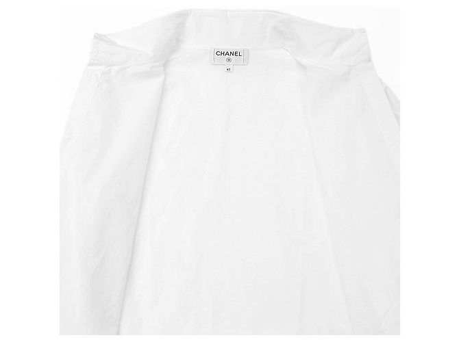 Camisa Chanel Broadshirt de algodón de manga larga Blanco - vista 8