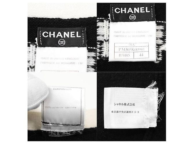 Cardigã de cashmere Chanel 08A P34305 Preto Cru - vista 10