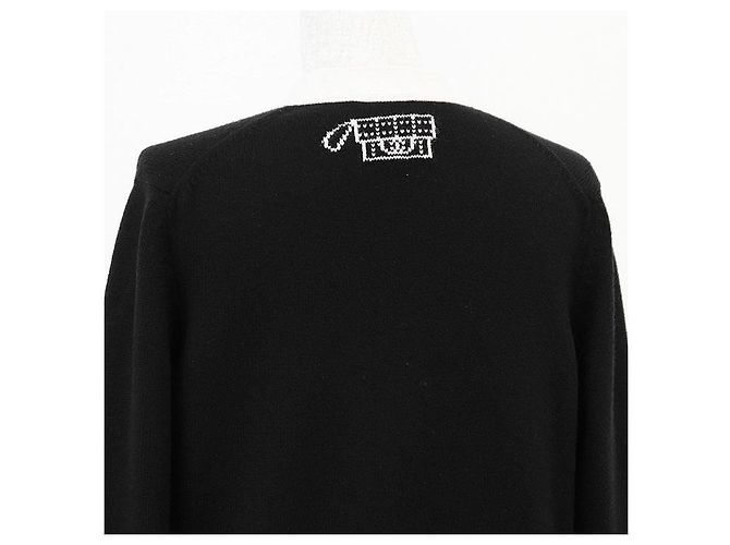 Cardigã de cashmere Chanel 08A P34305 Preto Cru - vista 16
