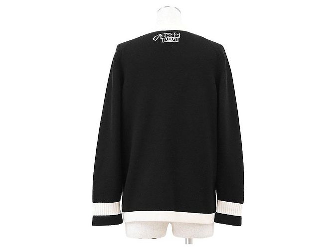 Cardigã de cashmere Chanel 08A P34305 Preto Cru - vista 6
