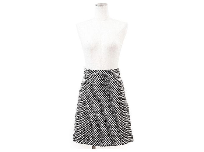 Falda de tweed de mezcla de algodón con estampado de cuadros Gucci Negro Crudo - vista 2