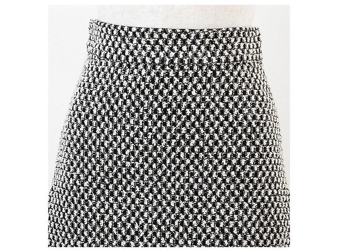 Falda de tweed de mezcla de algodón con estampado de cuadros Gucci Negro Crudo - vista 3