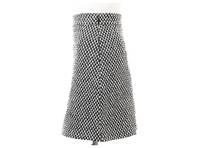Falda de tweed de mezcla de algodón con estampado de cuadros Gucci Negro Crudo - vista 4