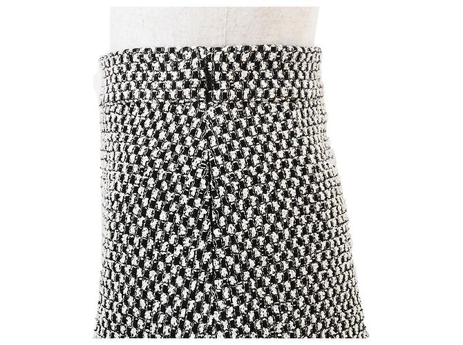 Falda de tweed de mezcla de algodón con estampado de cuadros Gucci Negro Crudo - vista 5