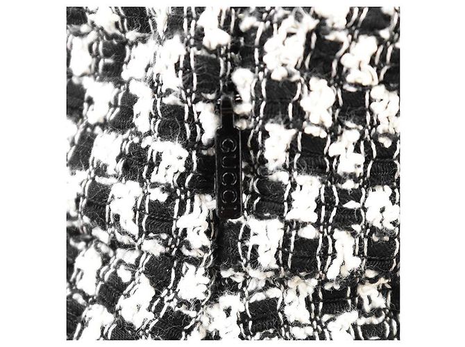 Falda de tweed de mezcla de algodón con estampado de cuadros Gucci Negro Crudo - vista 6