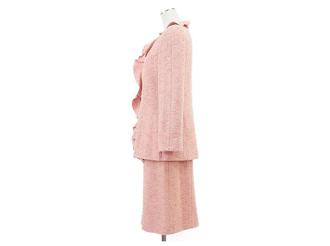 Conjunto de mezcla de lana Chanel 99A P14314 Castaño Rosa Beige - vista 17