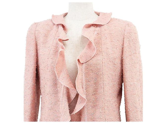 Conjunto de mezcla de lana Chanel 99A P14314 Castaño Rosa Beige - vista 2