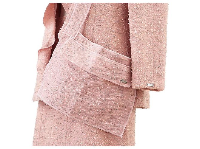 Conjunto de mezcla de lana Chanel 99A P14314 Castaño Rosa Beige - vista 3