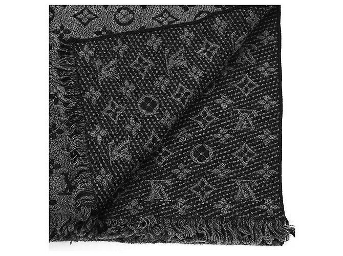 Sciarpa in lana Classic Monogram Louis Vuitton Nero - vista 7