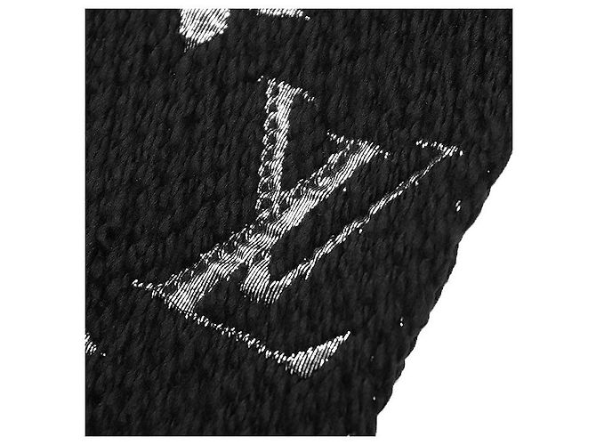 Sciarpa Logomania Monogram in lana e seta metallizzata Louis Vuitton Nero Argento - vista 6