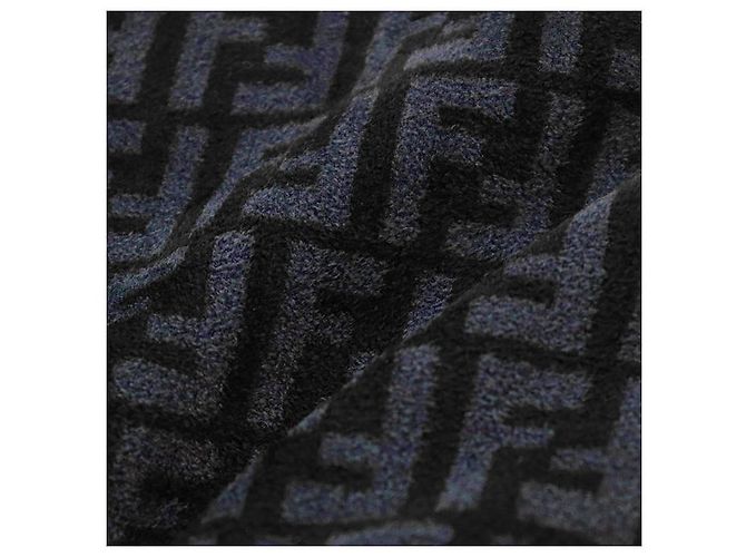 Fendi FF Zucca Micro Pile Jacquard Kleid Schwarz Blau - Ansicht 12