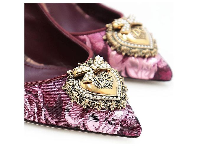 Dolce & Gabbana Dolce&Gabbana Jacquard Pumps Pink Golden Lila - Ansicht 12