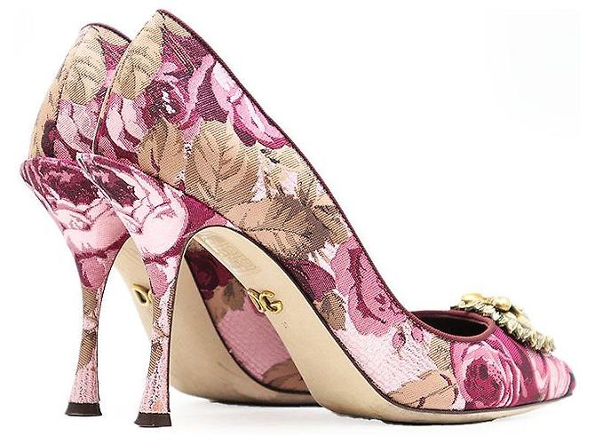 Dolce & Gabbana Dolce&Gabbana Jacquard Pumps Pink Golden Lila - Ansicht 14