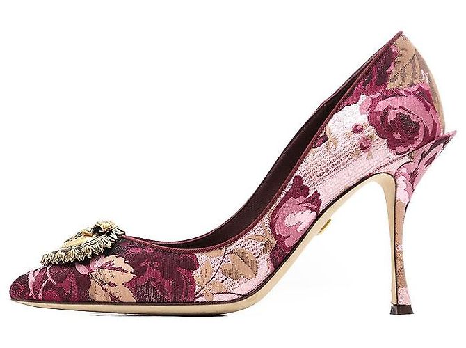 Dolce & Gabbana Dolce&Gabbana Jacquard Pumps Pink Golden Lila - Ansicht 3