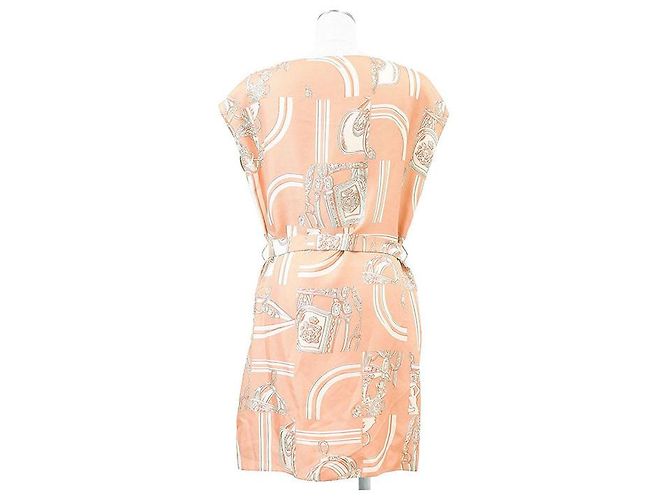 Hermès Vestido de seda Hermes En Desordre Finesse Beige - vista 6