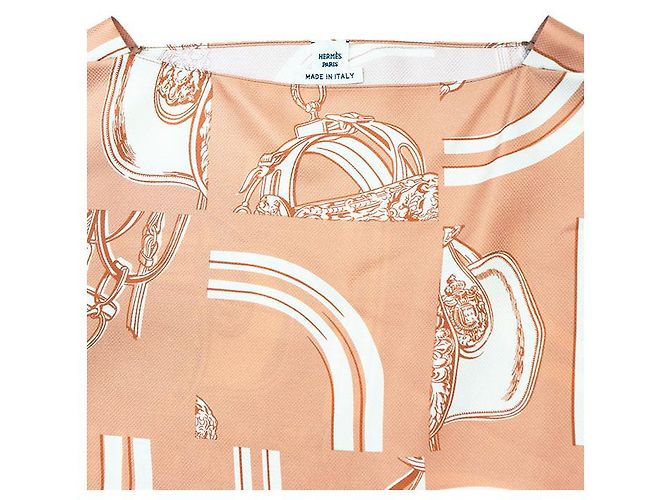 Hermès Vestido de seda Hermes En Desordre Finesse Beige - vista 8