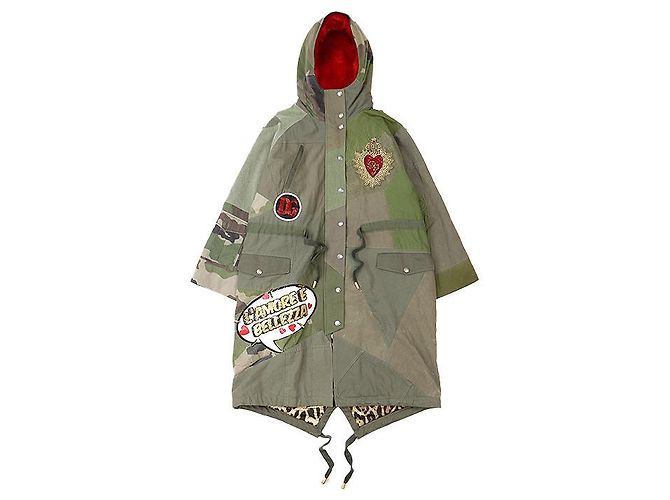 Devotion Dolce & Gabbana Cappotto in cotone Dolce&Gabbana Rosso Verde Cachi - vista 11