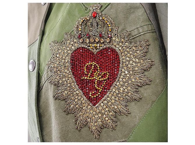 Devotion Dolce & Gabbana Cappotto in cotone Dolce&Gabbana Rosso Verde Cachi - vista 2