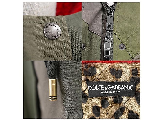 Devotion Dolce & Gabbana Cappotto in cotone Dolce&Gabbana Rosso Verde Cachi - vista 9