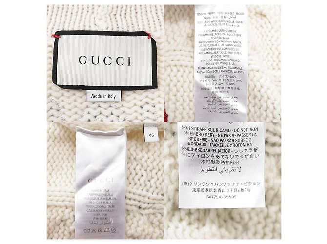 Gucci GUCCY Wollstrickjacke lang Mehrfarben Roh - Ansicht 10