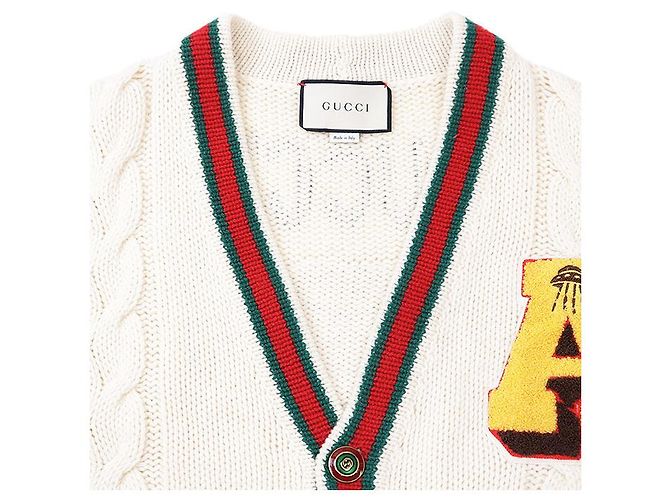 Gucci GUCCY Wollstrickjacke lang Mehrfarben Roh - Ansicht 11