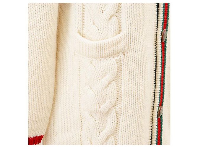 Gucci GUCCY Wollstrickjacke lang Mehrfarben Roh - Ansicht 13